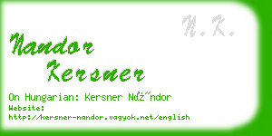 nandor kersner business card